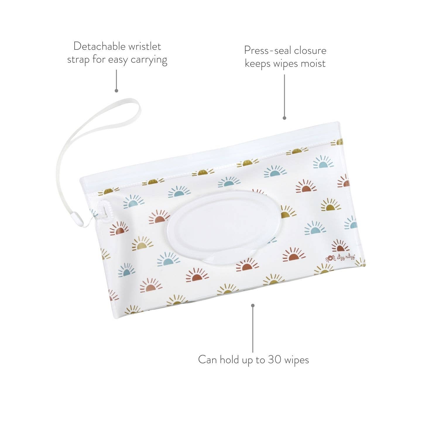 Take & Travel™ Pouch Reusable Wipes Cases Lilac Dino