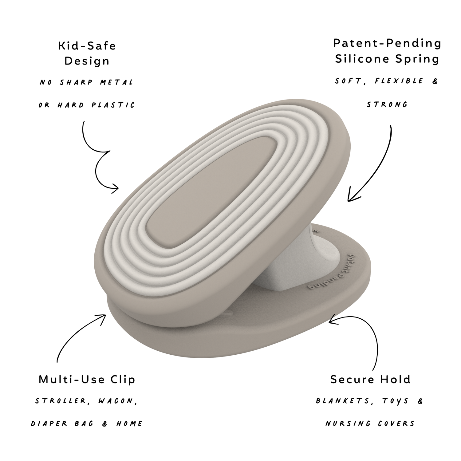 WhimSi Clips Silicone– Metal-Free Clips for Blankets & Toys