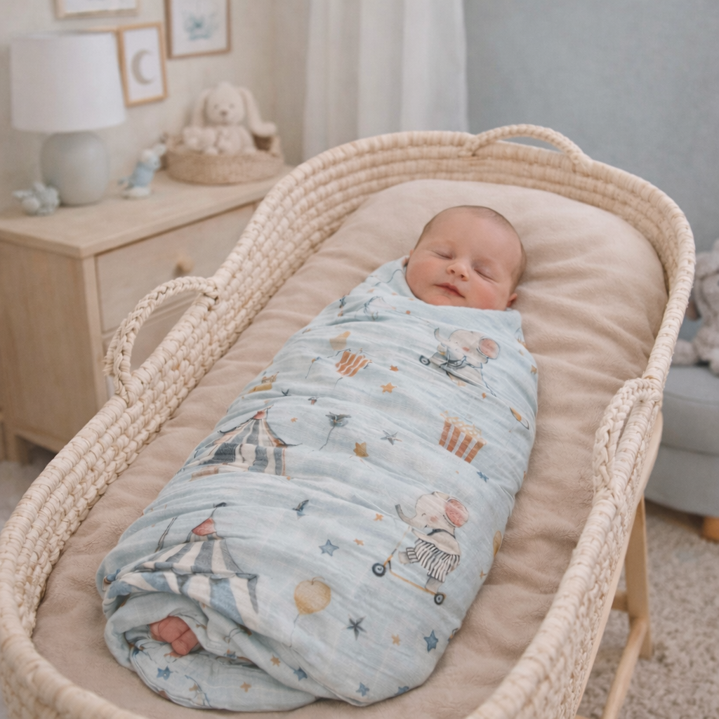 Circus Bamboo Muslin Swaddle Blanket