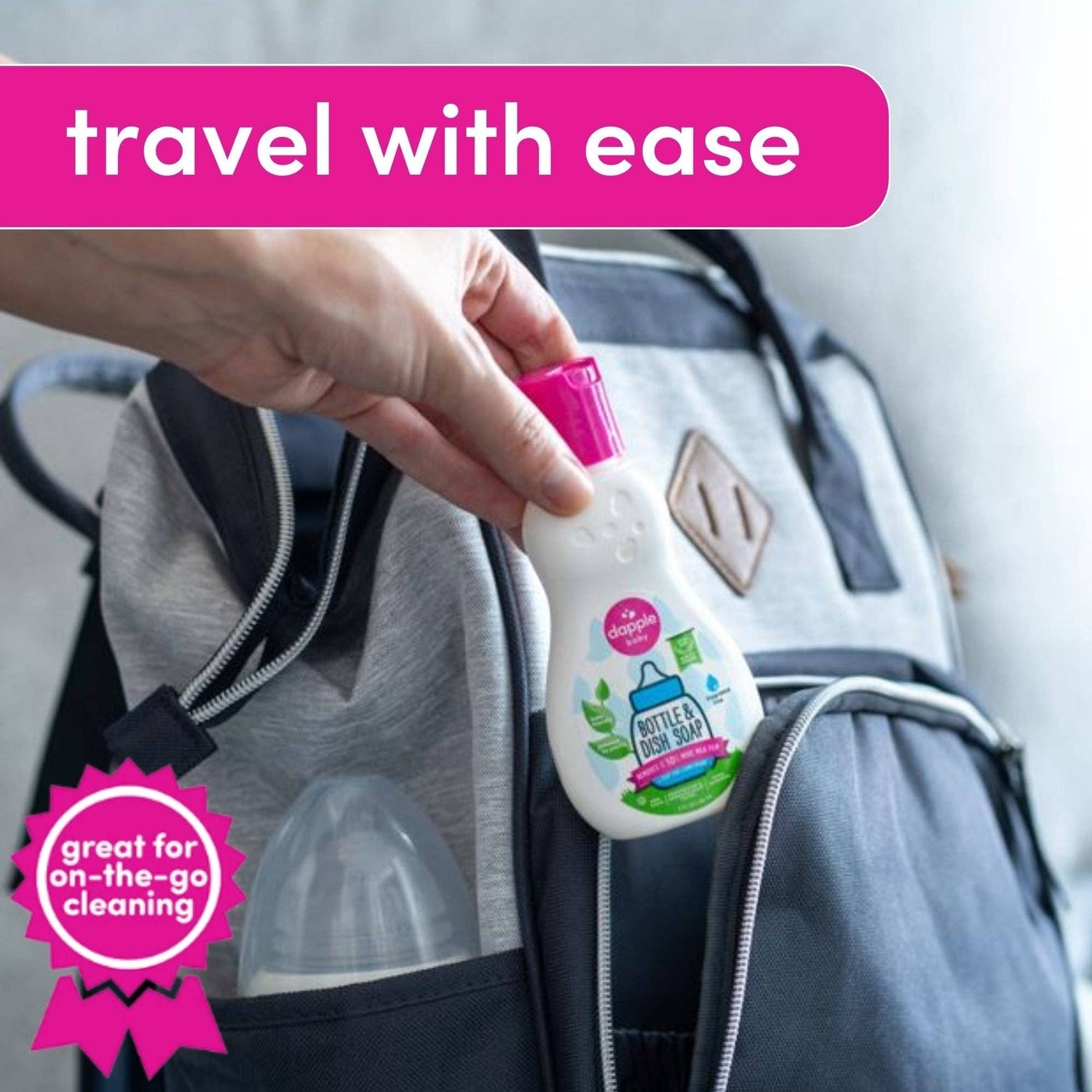 Dapple Baby On the Go Dish Soap 3 oz. Travel Size (Pack of 2)